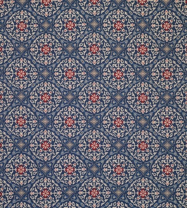 La Moulade Fabric by Nina Campbell Indigo/Crimson