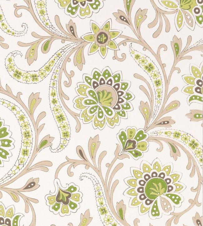 Baville Wallpaper by Nina Campbell GREEN/TAUPE