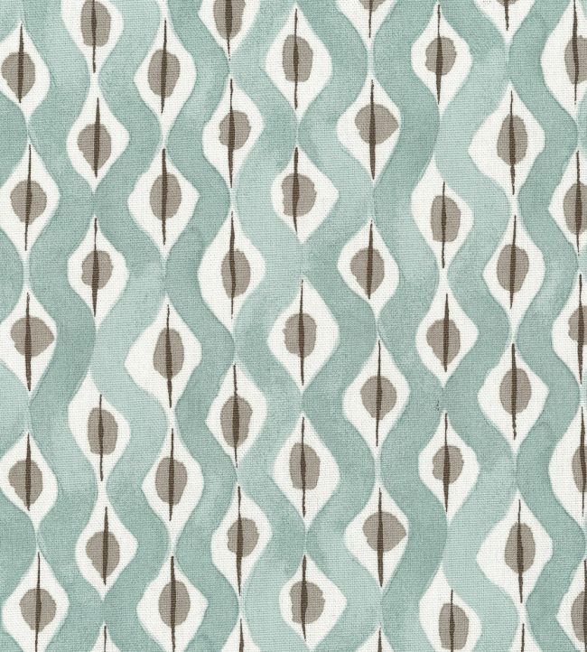Beau Rivage Fabric by Nina Campbell Duck Egg/Taupe