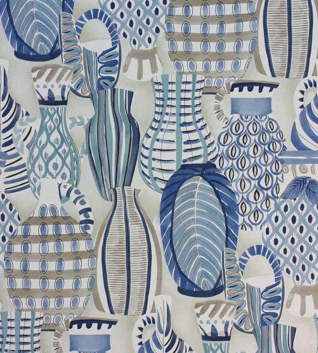 Collioure Wallpaper by Nina Campbell Blue/Beige