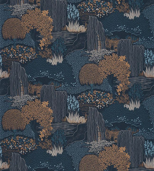 Niwa Wallpaper by Casadeco Bleu Encre
