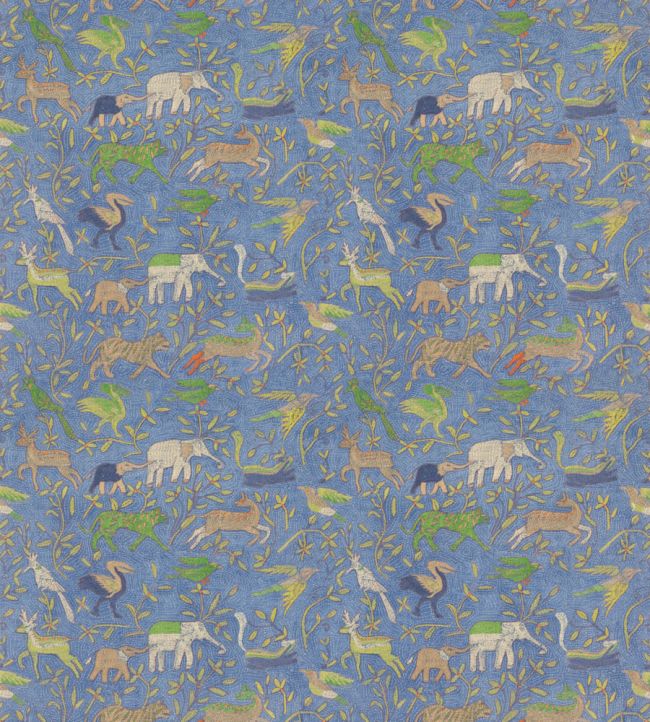 Noah's Ark Fabric by GP & J Baker Blue