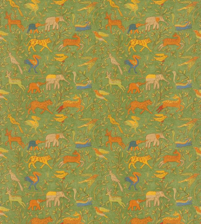 Noah's Ark Fabric by GP & J Baker Green