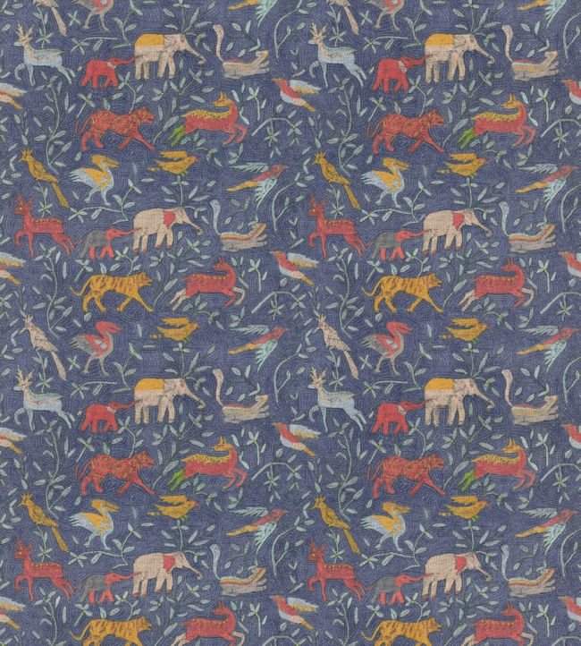 Noah's Ark Fabric by GP & J Baker Indigo