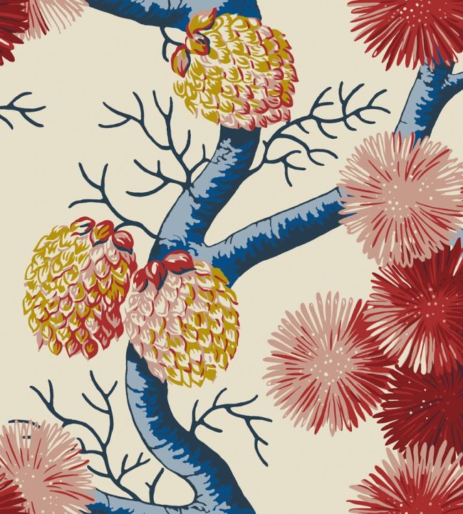 Arbre De Vie Fabric by Nobilis Blue/Red