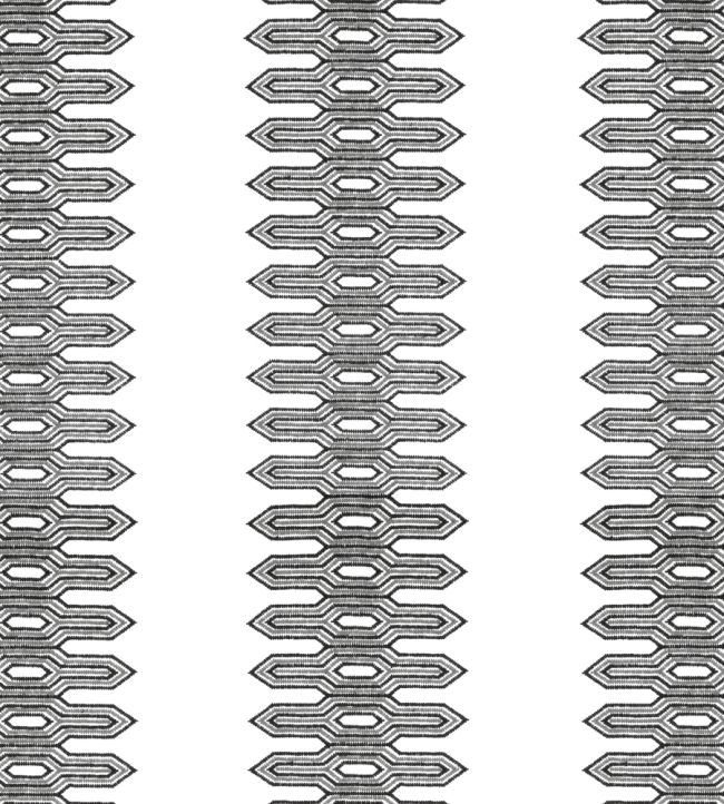 Nola Stripe Embroidery Fabric by Thibaut Black