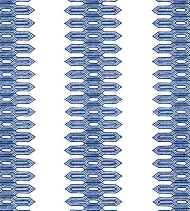 Nola Stripe Embroidery Fabric by Thibaut Navy