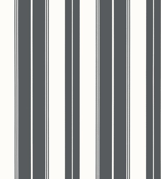 Norfolk Stripe Wallpaper by Thibaut Charcoal Black