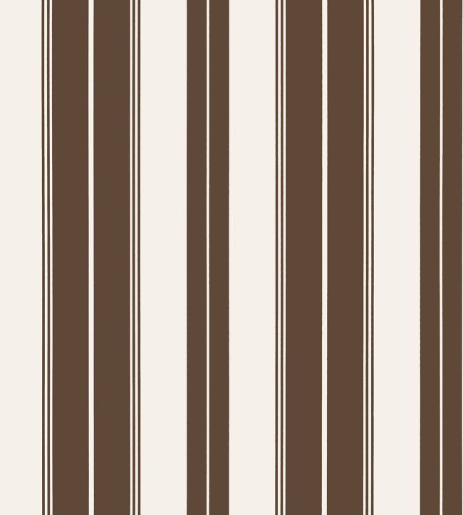 Norfolk Stripe Wallpaper by Thibaut Chocolate Brown