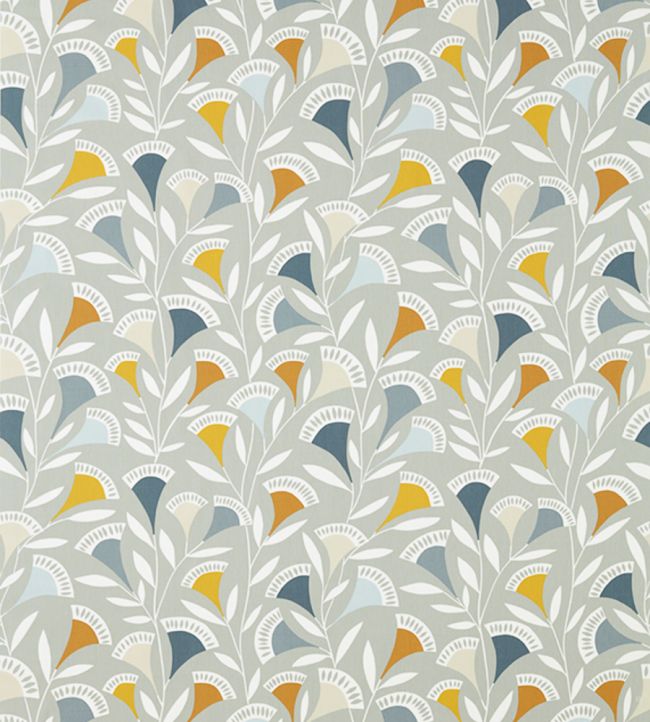 Noukku Fabric by Scion Dandelion / Butterscotch / Charcoal