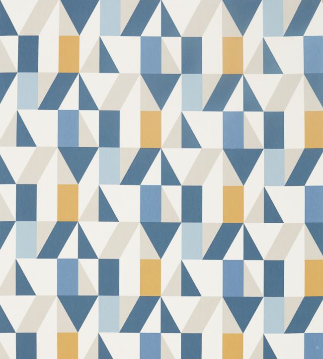Nuevo Fabric by Scion Indigo / Slate / Satsuma