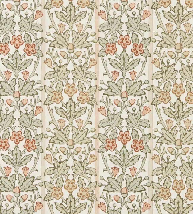 Oak & Blossom Wallpaper by Morris & Co Chestnut/Primrose