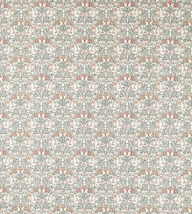 Oak & Blossom Fabric by Morris & Co Umber/Mineral Blue