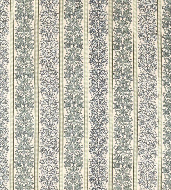 Oak & Blossom Weave Fabric by Morris & Co Green/Indigo