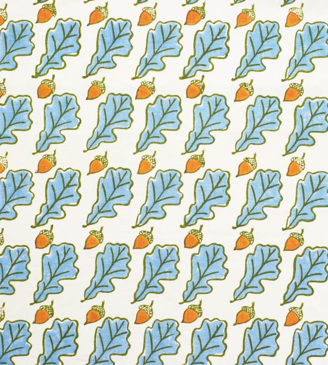 Oak Fabric by Molly Mahon Blue