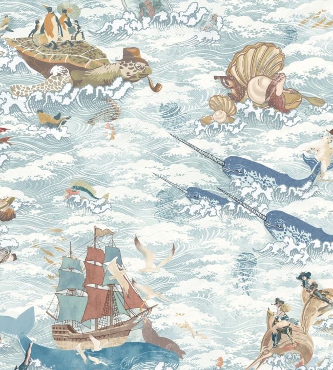 Ocean Waves Wallpaper by Brand McKenzie Pale Tide