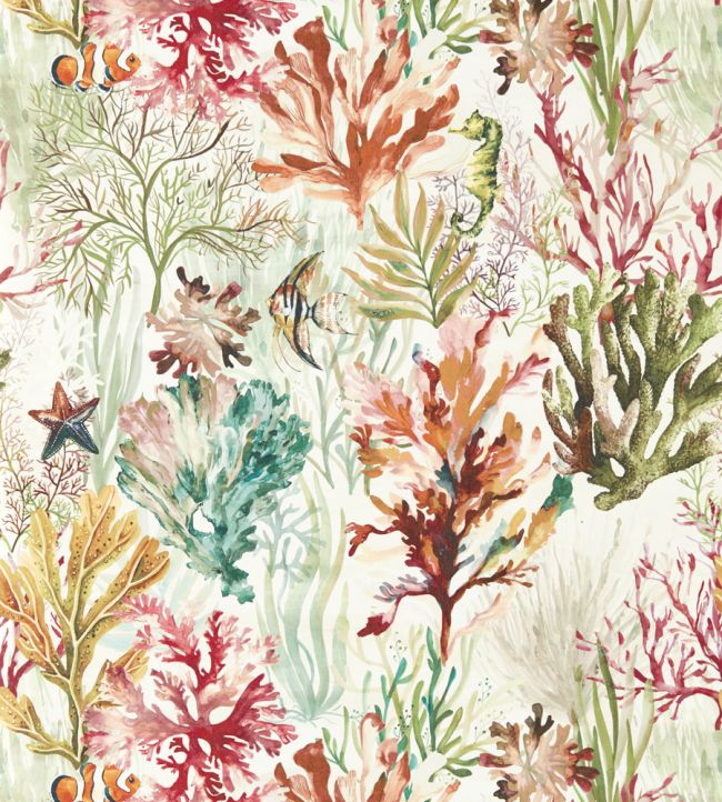 Oceana Wallpaper by Clarke & Clarke Coral