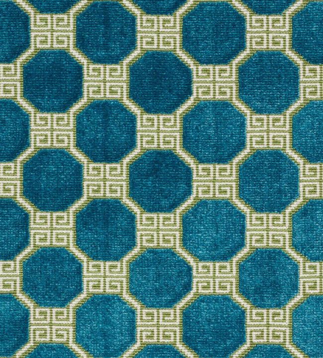 Octavia Velvet Fabric by Schumacher Peacock