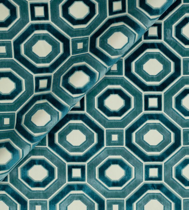 Octavian Velvet Fabric by Jim Thompson Cerulean