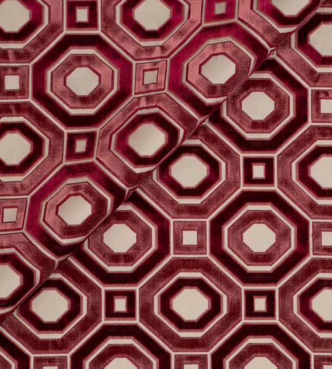 Octavian Velvet Fabric by Jim Thompson Garnet
