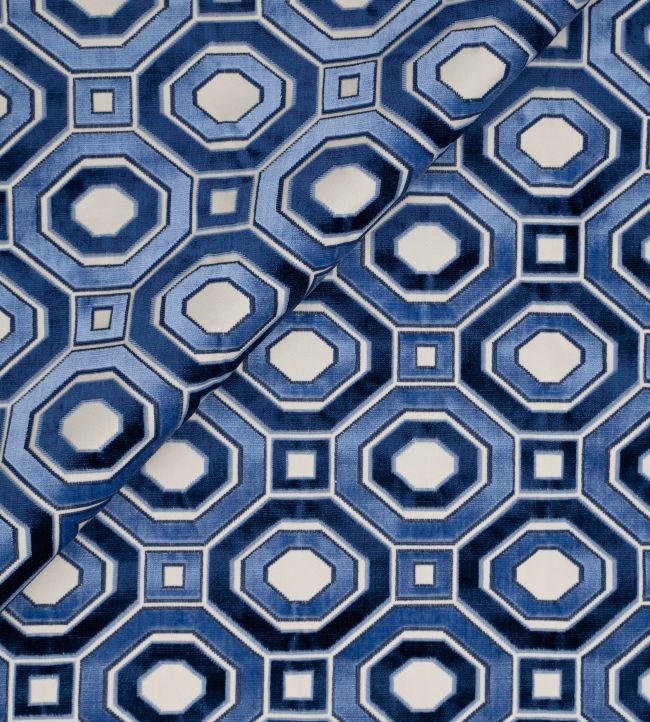 Octavian Velvet Fabric by Jim Thompson Lapis