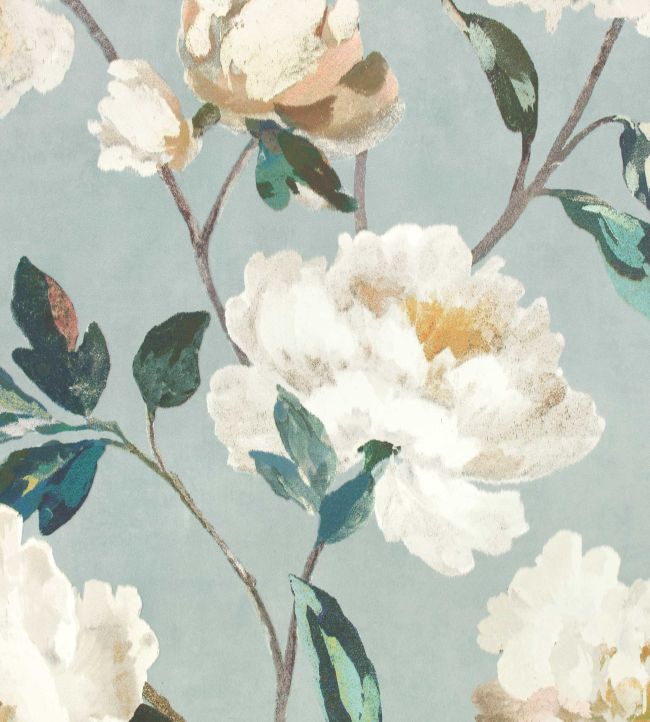 Odelia Wallpaper by Romo French Blue