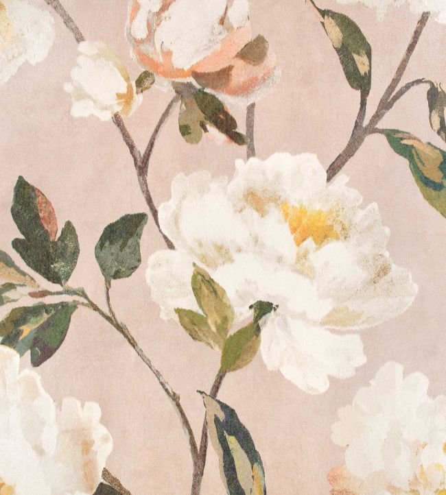 Odelia Wallpaper by Romo Rose Mist