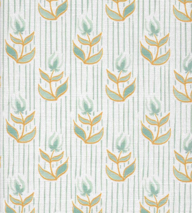 Odette Fabric by Kate Medlicott Duck Egg & Ochre