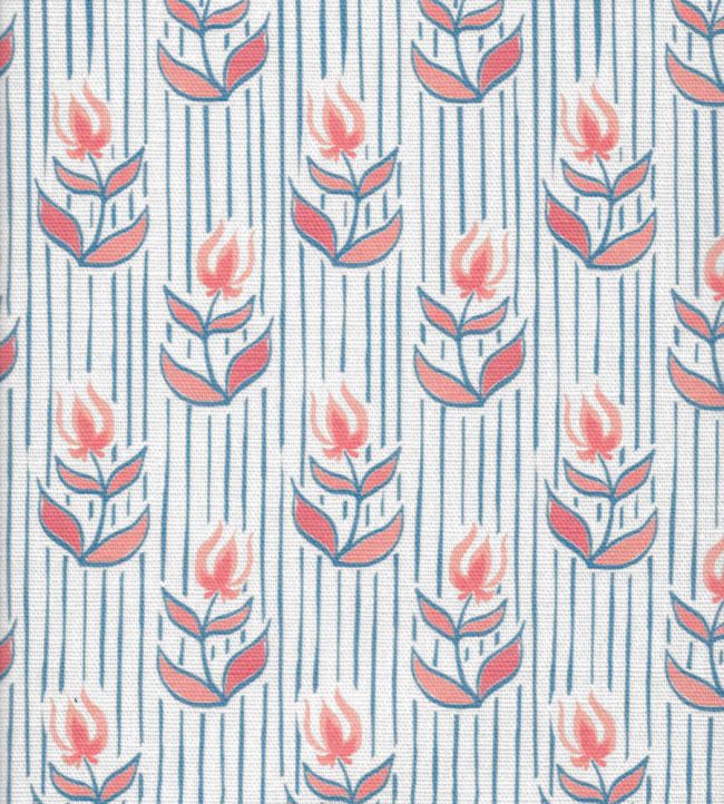 Odette Fabric by Kate Medlicott Indigo & Raspberry