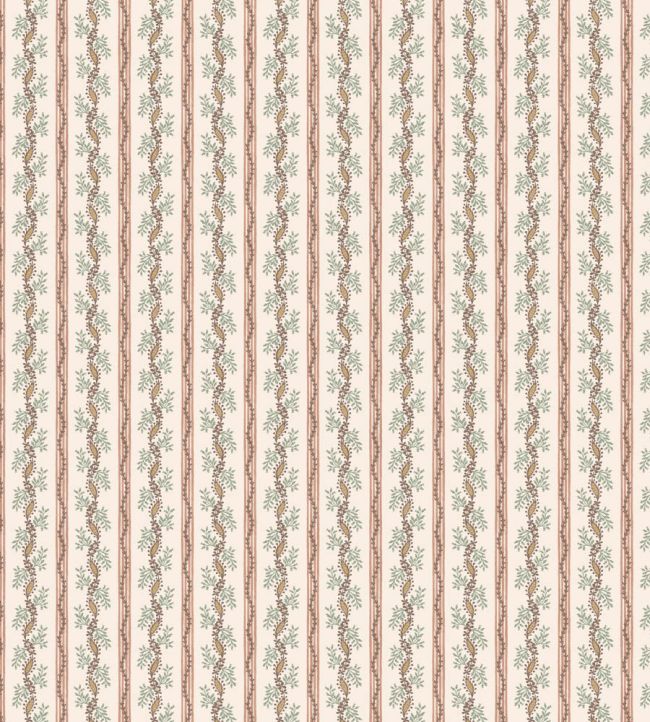 Odile Fabric by Nina Campbell Coral/Eucalyptus