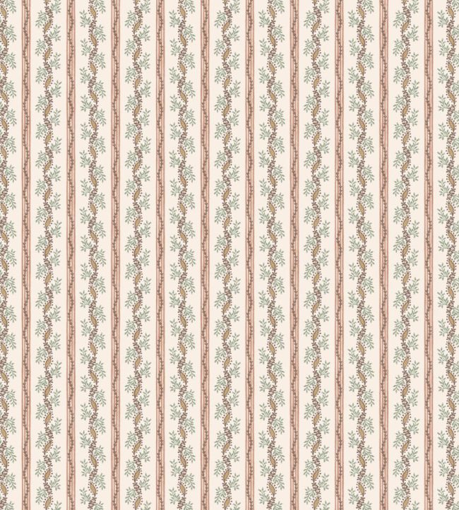 Odile Wallpaper by Nina Campbell Coral/Eucalyptus