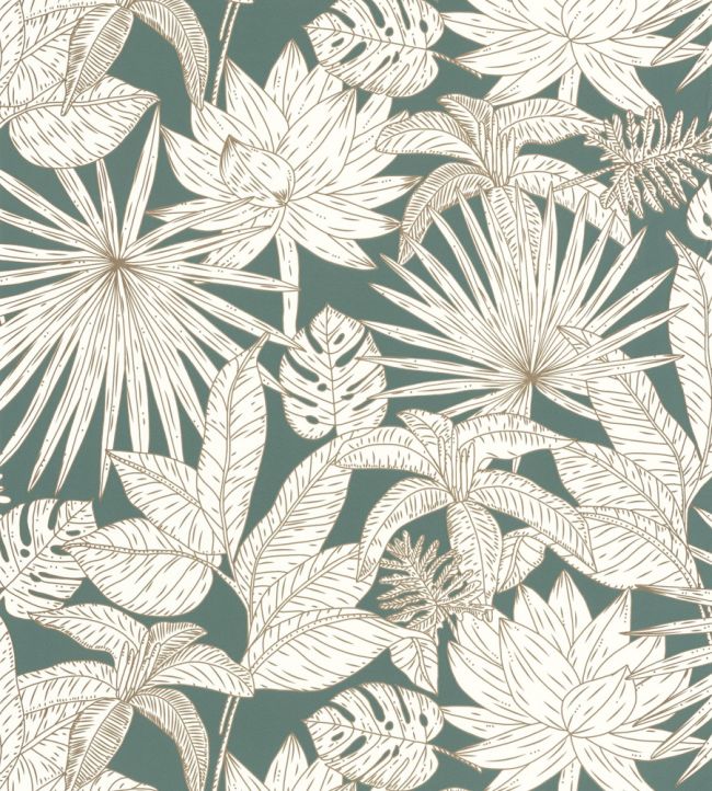Odyssee Hawai Wallpaper by Caselio Vert Anglais