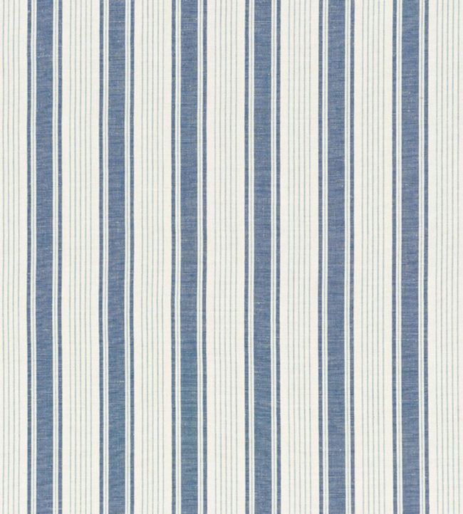 Ojai Stripe Fabric by Schumacher Prussian Blue