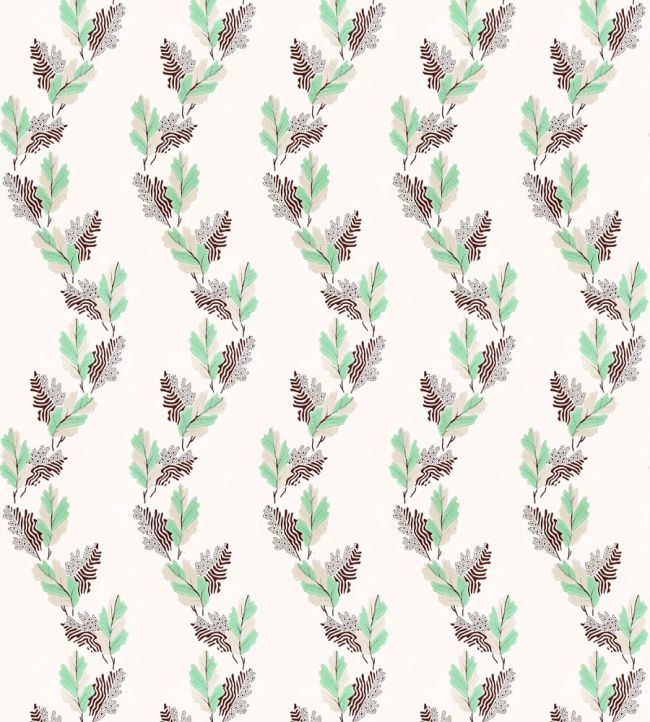 Old Oak 1800 Wallpaper by CommonRoom Pomona Green, Fawn