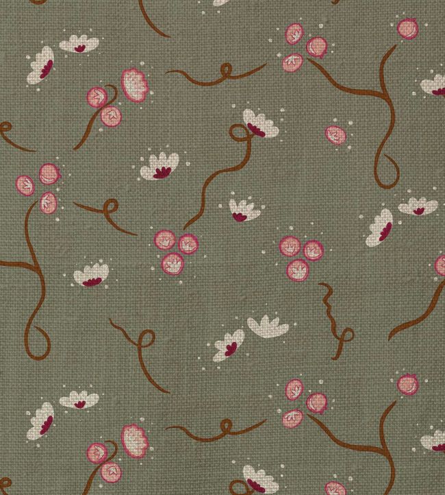 Olivia Fabric by Ottoline Muddy Green