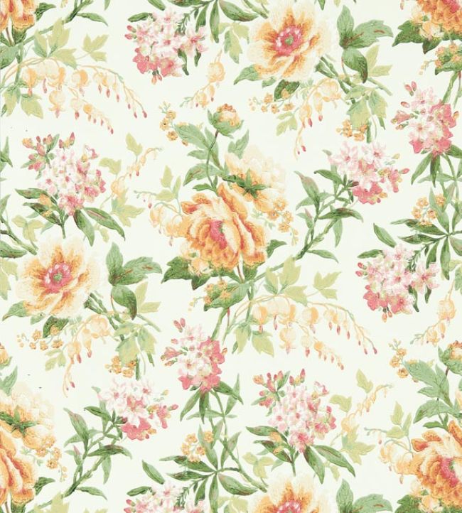 Olivia Wallpaper by Sanderson Botanical Green/Orange