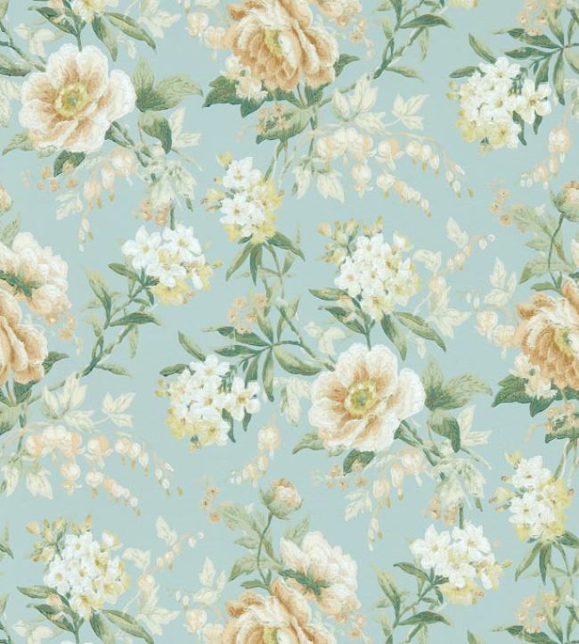 Olivia Wallpaper by Sanderson Sky Mist/Tan