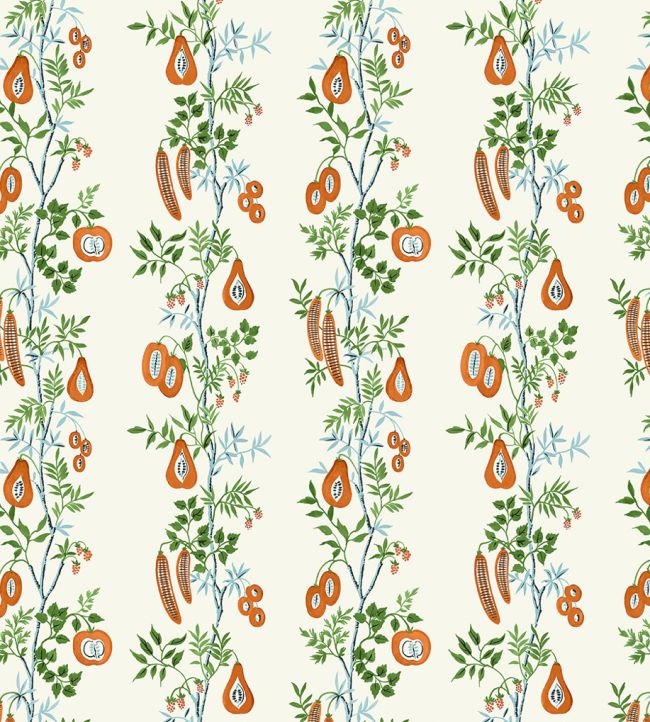 On The Vine Fabric by Scion Tangerine/Kelly Green