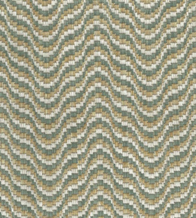 Ondoso Fabric by Nina Campbell Aqua/Biscuit