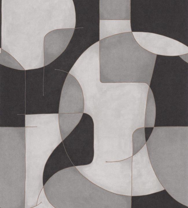 Op'art Wallpaper by Casadeco Gris / Noir