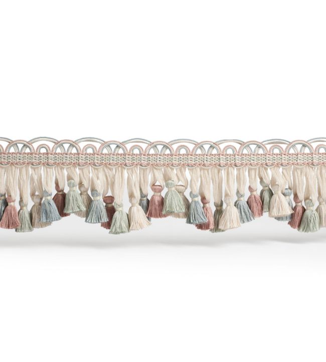 Ophelia Scallop Tassel Fringe Trim by James Hare Pink Aqua