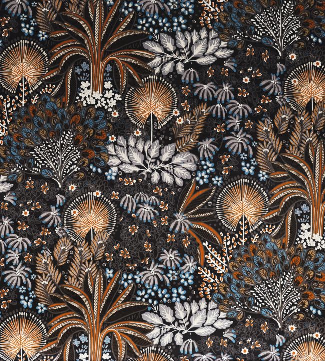 Opium Fabric by Casamance Fauve / Bleu Deauville