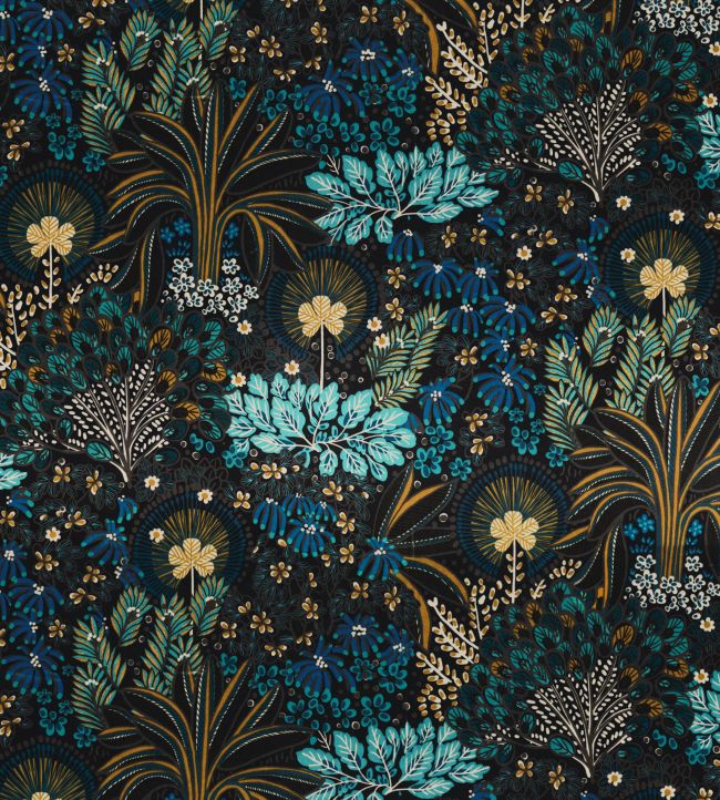 Opium Fabric by Casamance Marine / Jaune Or