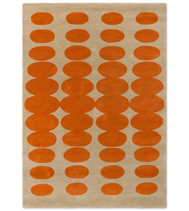 Orla Kiely Optical Oval rug Orange/Sand 157703120180-US Orange/Sand