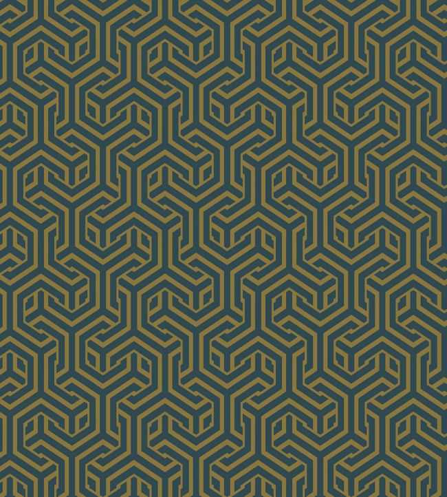 Opus Fabric by Arley House Blue / Mustard