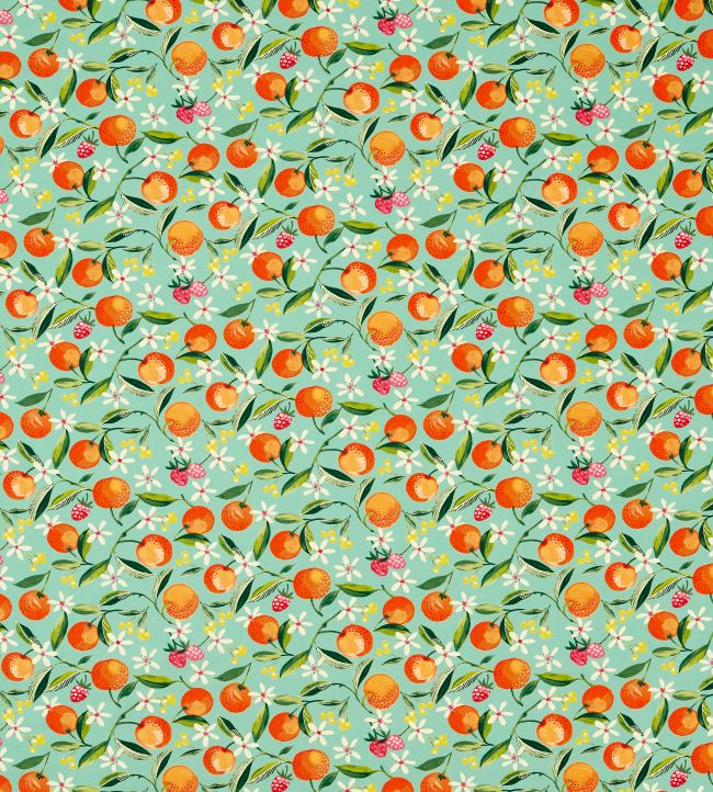 Orange Blossom Fabric by Clarke & Clarke Jade