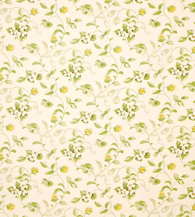 Orchard Blossom Fabric by Sanderson Lemon/Green