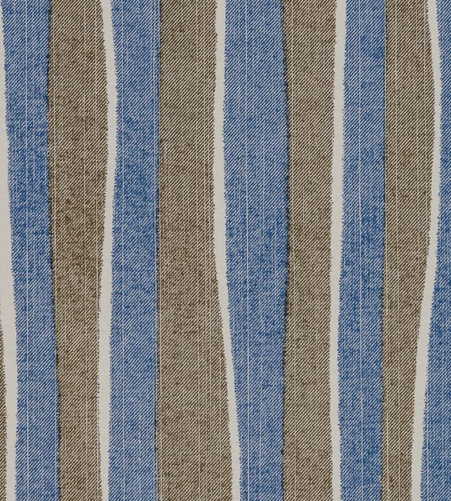 Orchard Stripe Fabric by Fermoie Blue/Brown