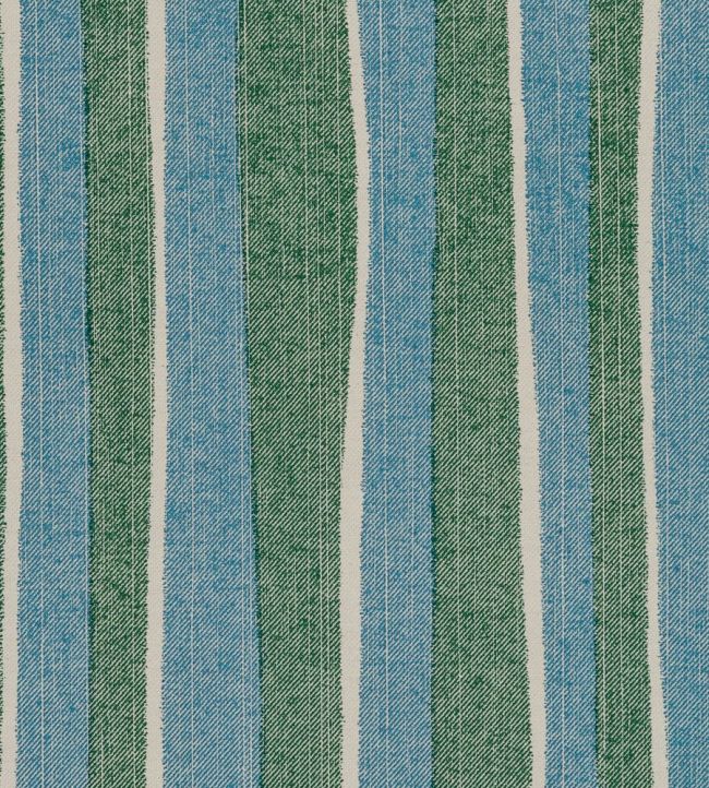 Orchard Stripe Fabric by Fermoie Deep Sea