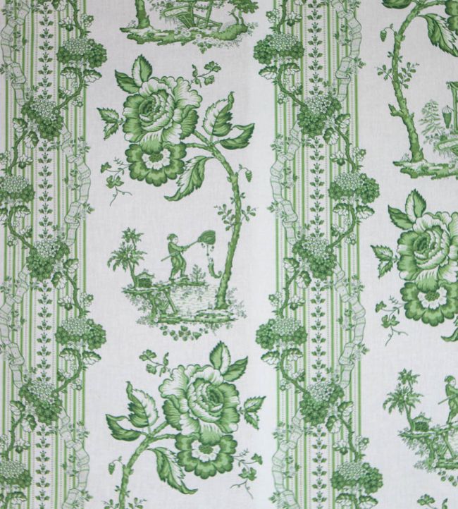 Oriental Toile Fabric by Titley and Marr Verdant
